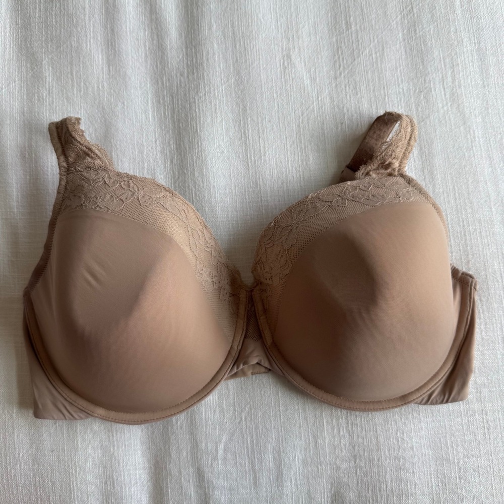Olga GF7961A Luxury Lift Bra 40DD Beige Lace‎ Trim Full Coverage Support Comfort